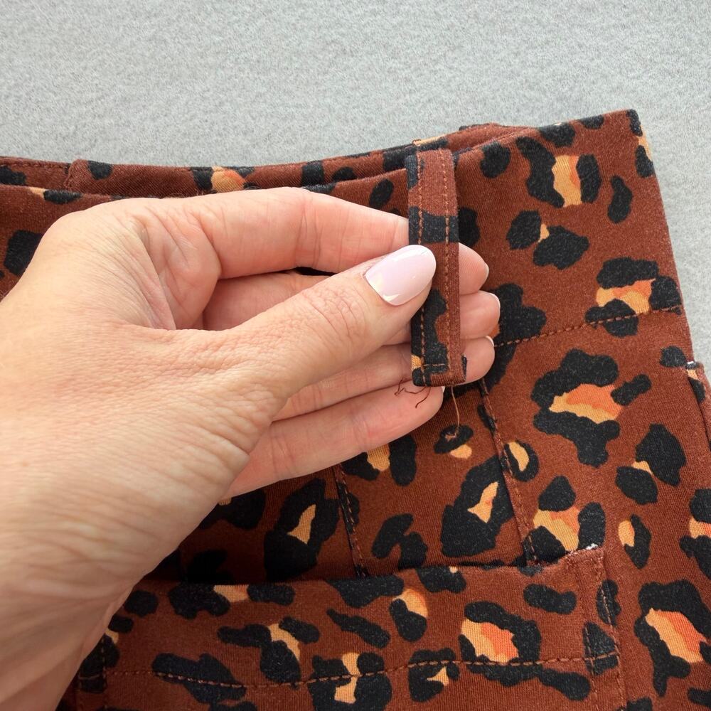 Anthropologie Maeve The Colette Brown Leopard Spotted High Rise Ponte Pants - Picture 7 of 9